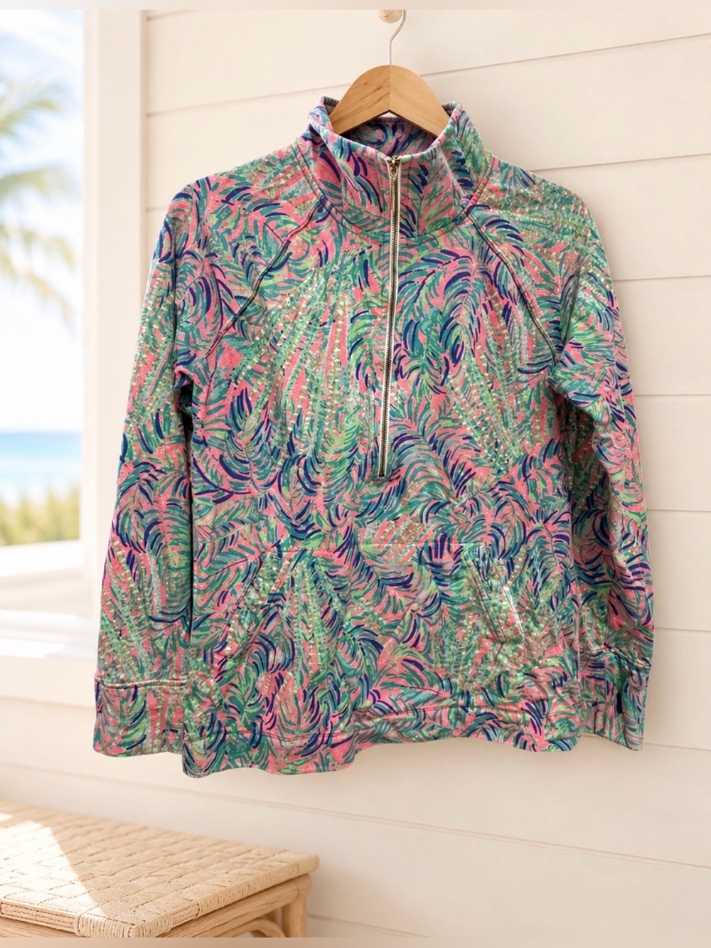 Lilly Pulitzer size small sweater slipper popover